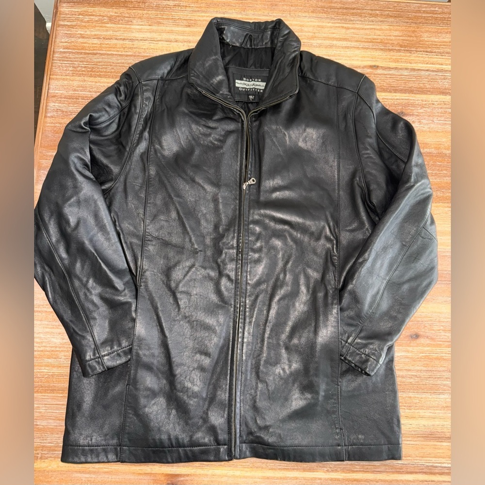 Boston Outfitters Black Leather Jacket Men’s Size L Classic Leather Coat